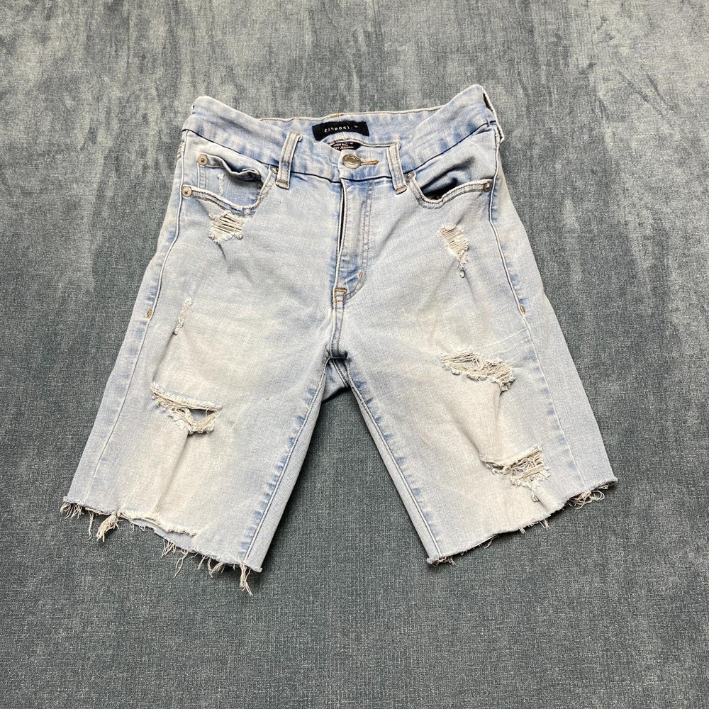 Aeropostale Cut Off Shorts Women 4 Blue Denim Distressed High Rise Curvy Jegging